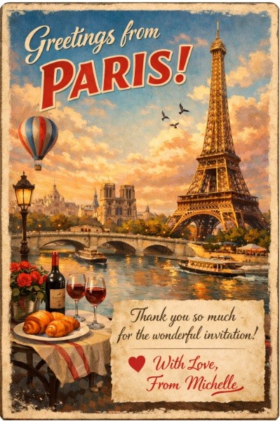 Memory postcard  sample